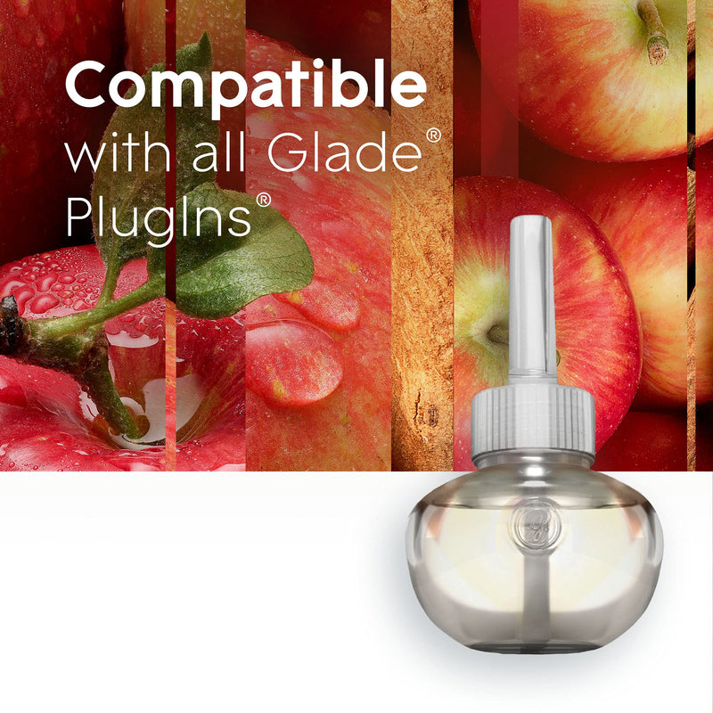 Glade PlugIns Refills Air Freshener, Scented and Essential Oils for Home and Bathroom, Apple Cinnamon, 2.01 Fl Oz, 3 Count 3 Refills - NewNest Australia