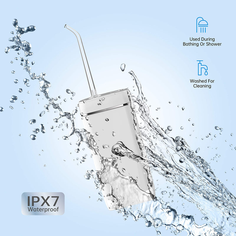 Water Flosser [Mini Cordless Portable] Oral Irrigator Water Teeth Cleaner Pick, Telescopic Water Tank, 3 Modes & IPX7 Waterproof, Home & Travel Water Flossers for Teeth, Braces Bridges Care. - NewNest Australia