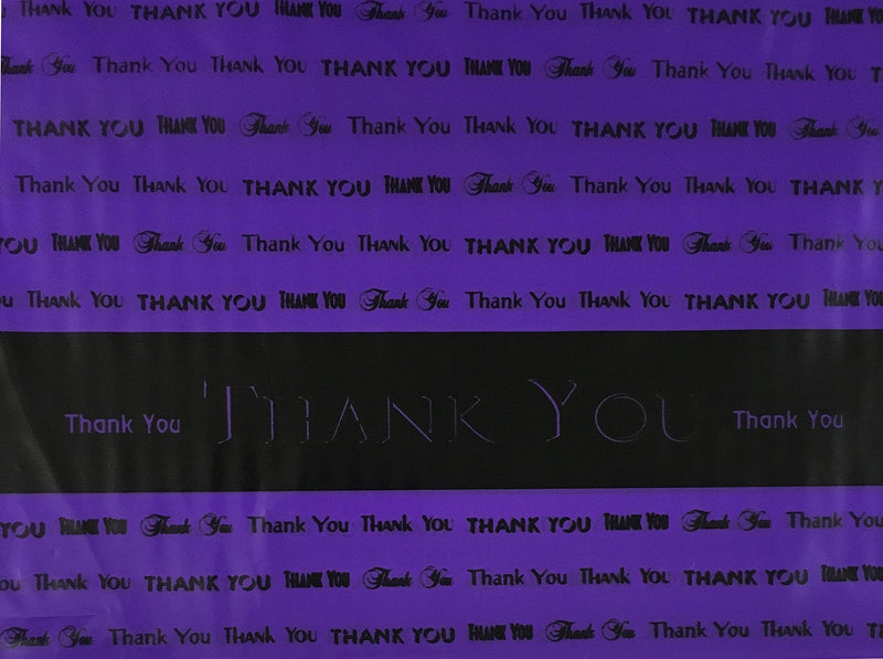 9x12 Purple"Thank You" Die Cut Handle Plastic Bags 50/cs - Bags Direct Brand - NewNest Australia
