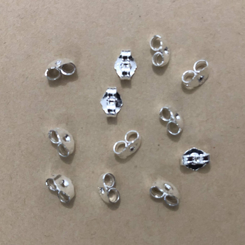 12pcs/6 Pairs 925 Sterling Silver Earring Backs Replacement Secure Ear Locking for Stud Earrings Ear Nut for Posts, 5x6mm - NewNest Australia