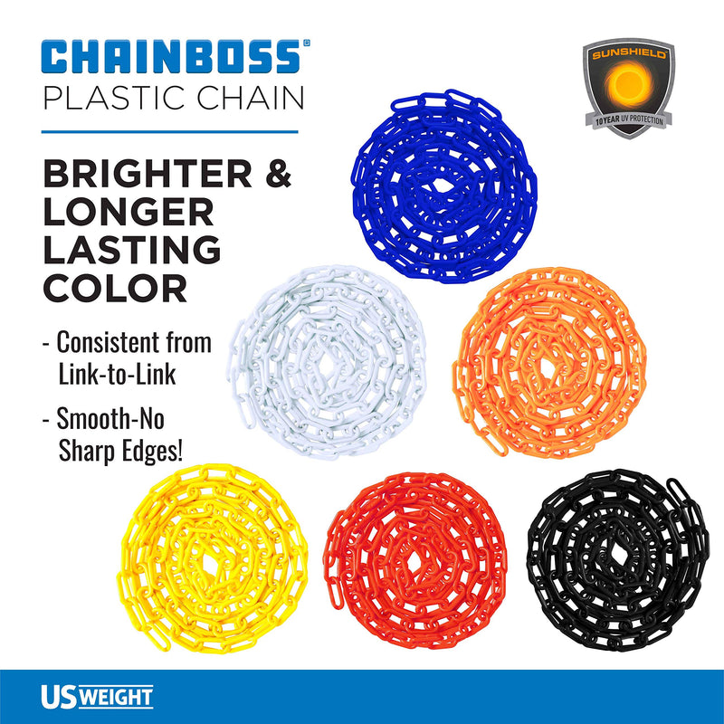 US Weight (Made in USA) 2" x 10' Black Plastic Safety Chain ft. SunShield UV Resistant Technology 10 ft - NewNest Australia
