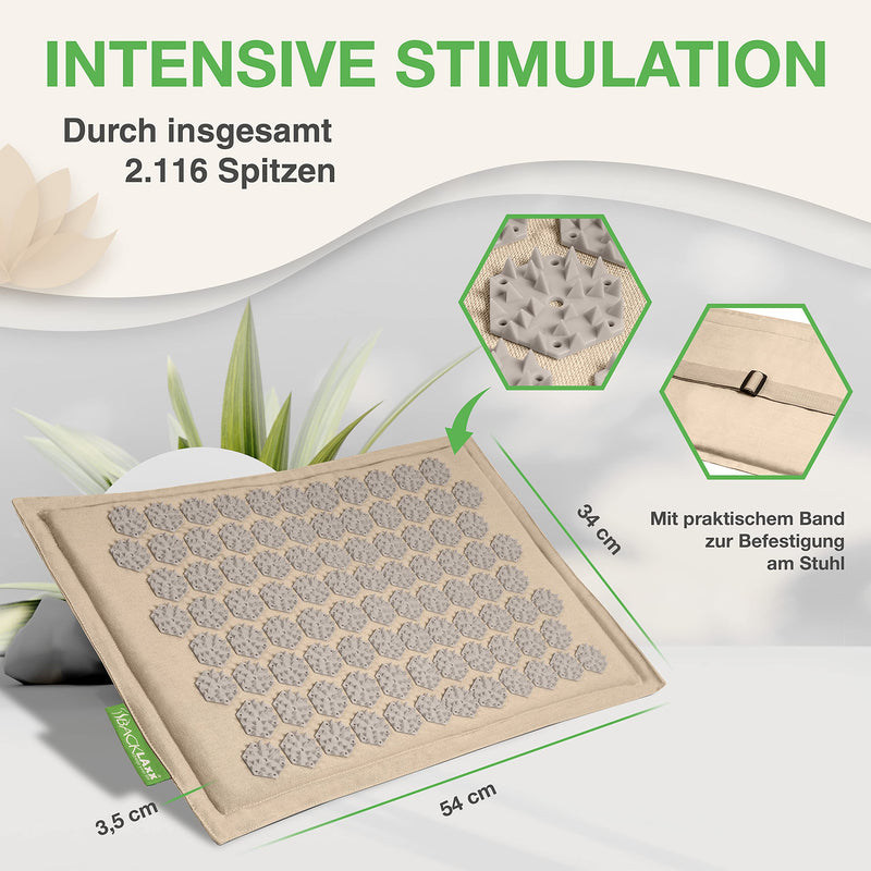 Backlaxx  Acupressure Mat Foot - Massage Mat For Foot Massage, Back, Neck And Shoulder With Attachment Strap - Acupuncture Door Mat Against Tension - Acupressure Mat For Feet - NewNest Australia