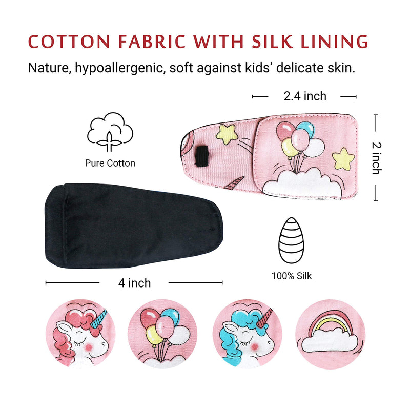 Astropic Cotton & Silk Eye Patch for Kids Glasses (Right Eye, Balloon) Baby Pink - Balloon - NewNest Australia