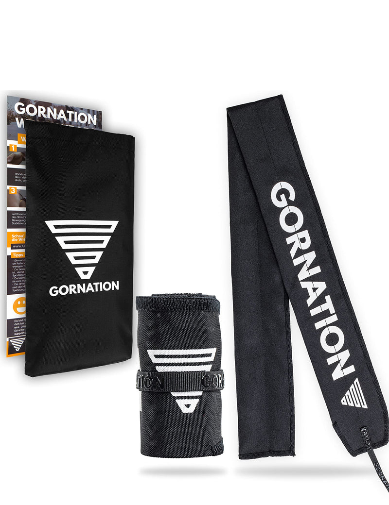 Gornation Premium Wrist Wraps ‚ Wrist Wraps With Silicone Print For Better Stability And Performance Of The Bandages ‚ Perfect For Calisthenics, Strength Sports, Crossfit, Fitness, For Men And Women, Black - NewNest Australia