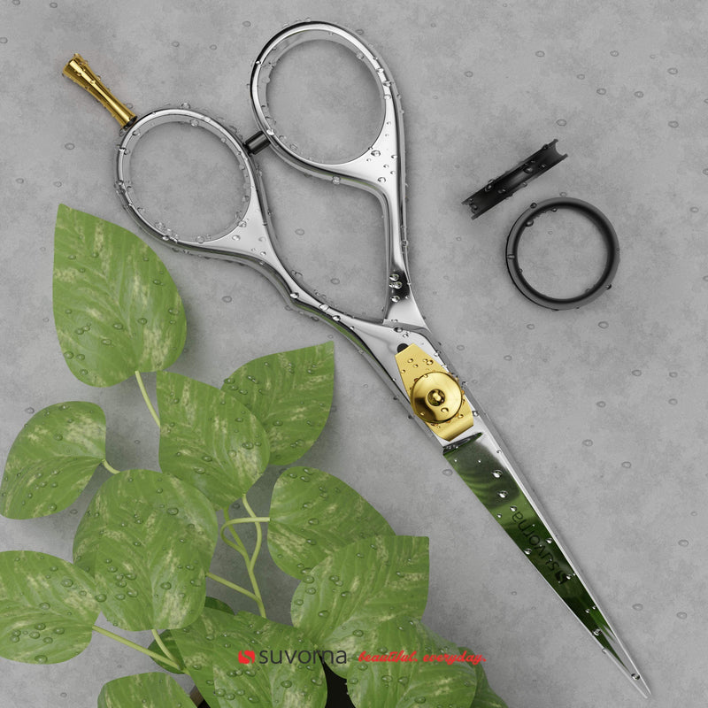 Suvorna Condor 5" Beard Scissors For Men, Moustache Scissors, Nose Hair, Facial & Body Hairdressing Scissors with tension adjustment. Razor Sharp, Serrated bottom edge cuts thickest of hairs easily. Polished Steel - NewNest Australia
