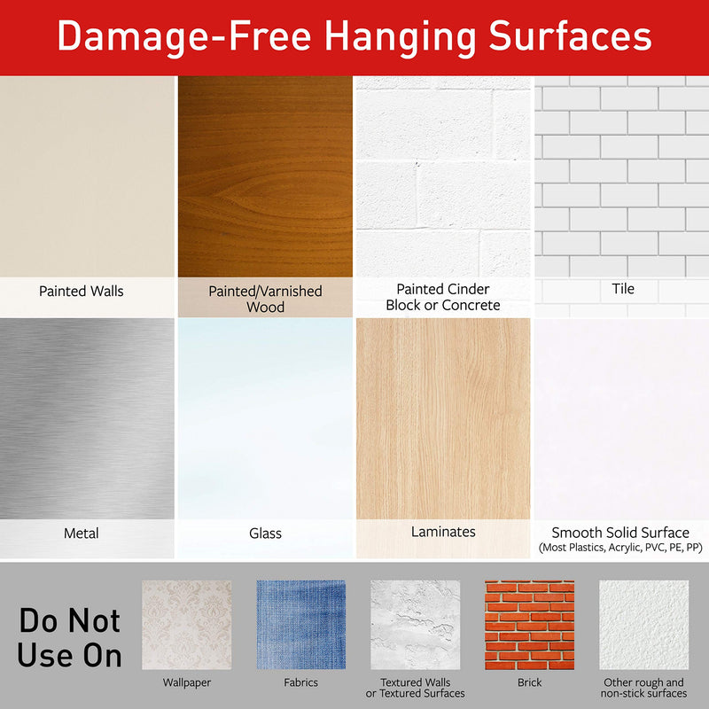 Command Poster Hanging Strips, Small, White, 24-Strips (17024-24ES) 24 Strips - NewNest Australia