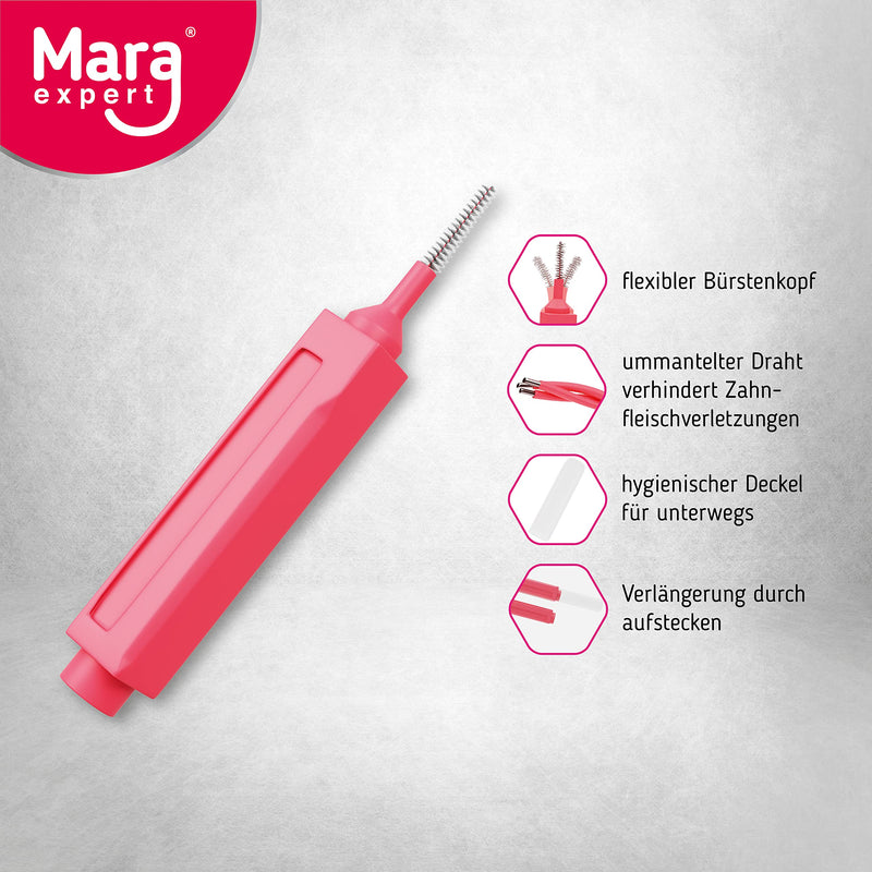 Mara Expert Interdental Brush Red 0.5 Mm Iso 2 Medium Fine 8 Interdental Brushes Bioplastic Brushes For Interdental Spaces With Mint Flavor Chlorhexidine Fluoride - NewNest Australia