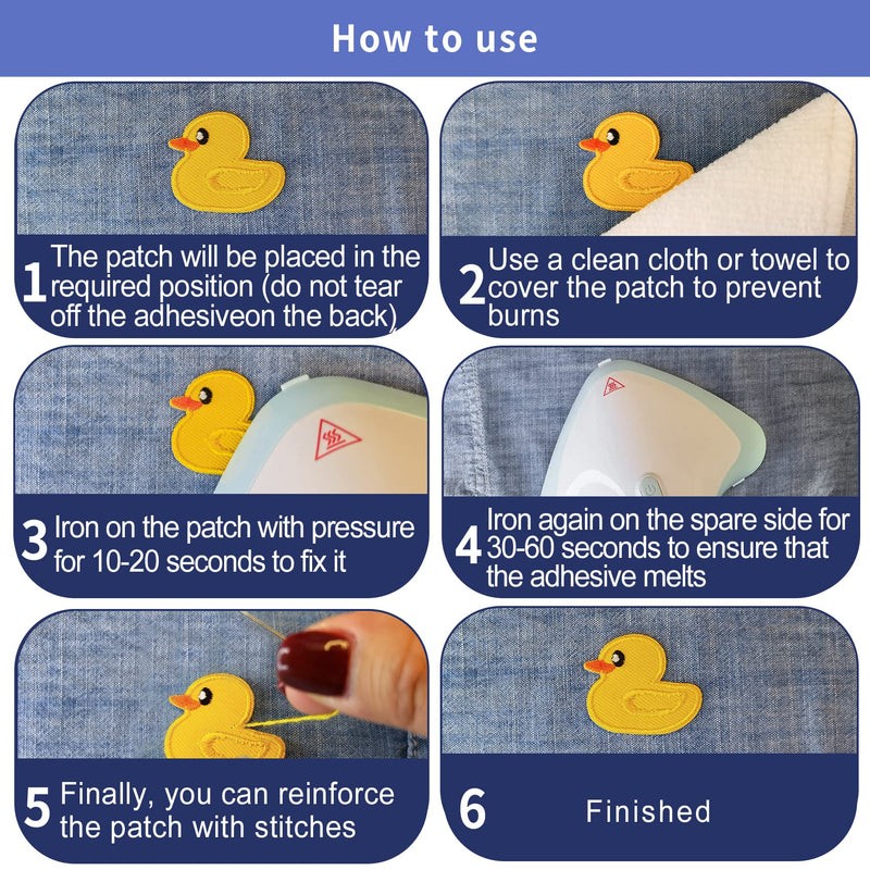 10 Pieces Mini Duck Embroidered Patches Cute Yellow Tiny Duck Iron On Patch for Clothes Dress Jackets Caps DIY Duck Embroidery Patches Sewing Craft Decoration - NewNest Australia