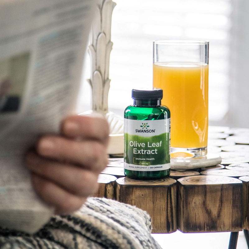 Swanson Olive Leaf Extract Capsules with 20% Oleuropein - Provides Immune Support, Promotes Cardiovascular System Health, and Supports Healthy Blood Pressure - (120 Capsules, 500mg Each) 1 - NewNest Australia