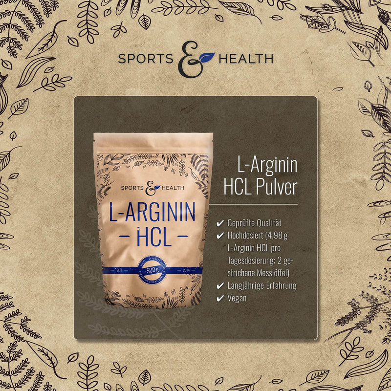 L Arginine Powder Hcl - 500 G Vegan Arginine Powder 5 G Per Daily Dose - L-Arginine Hcl Is The Purest Source With Highest Bioavailability And Optimal Ph Value - L Arginine Bottled In Germany - NewNest Australia