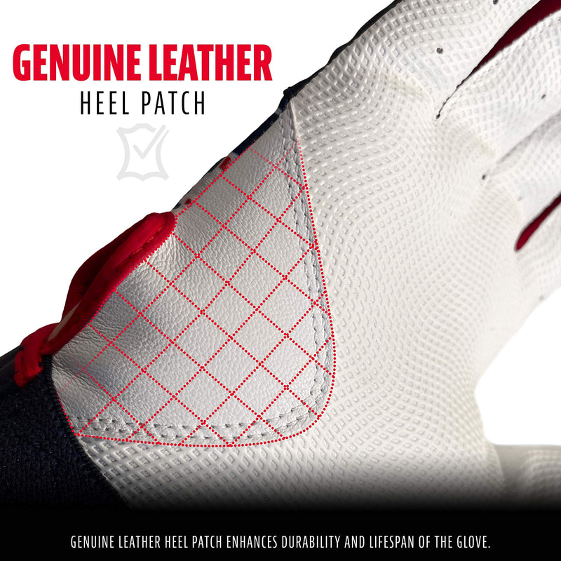 Franklin Sports MLB Batting Gloves White/Navy/Red Small Digitek Adult - NewNest Australia