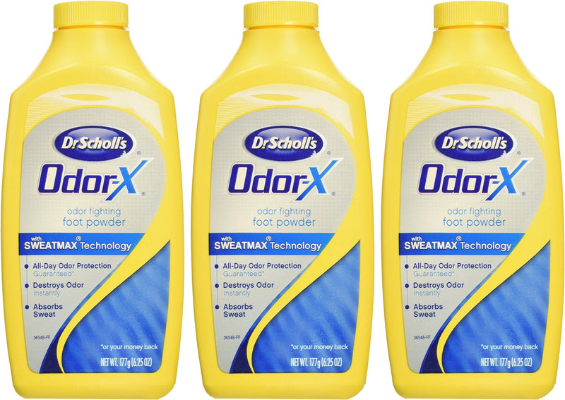 Dr. Scholl's Odor-Fighting X Foot Powder, Yellow, 6.25 Ounce (Pack of 3) - NewNest Australia