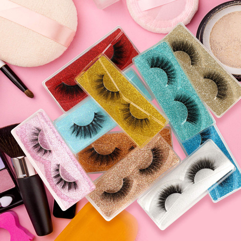 Newcally Lashes False Eyelashes Natural 3D Faux Mink Eye Lashes 10 Pairs 10 Styles Fluffy Wispy Fake Eyelashes Dramatic Handmade Reusable Lashes Pack with 10 Portable Eyelash Boxes - NewNest Australia