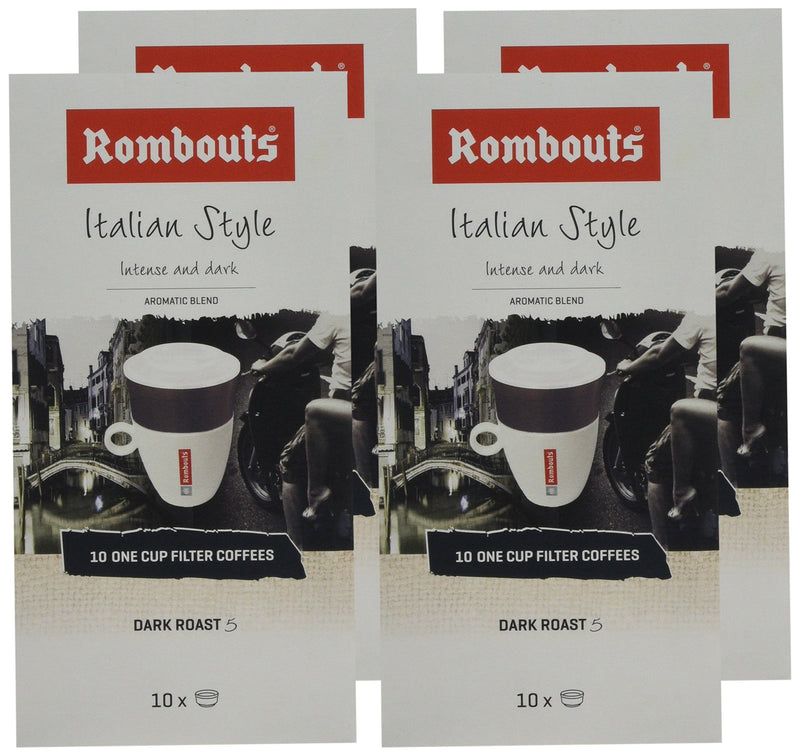 Rombouts Italian Ground Coffee One Cup Filters, 62 g, Pack of 4 - NewNest Australia