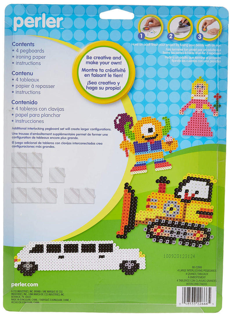Perler Beads Large Square Pegboards for Kids Crafts, 4 pcs 1 - NewNest Australia