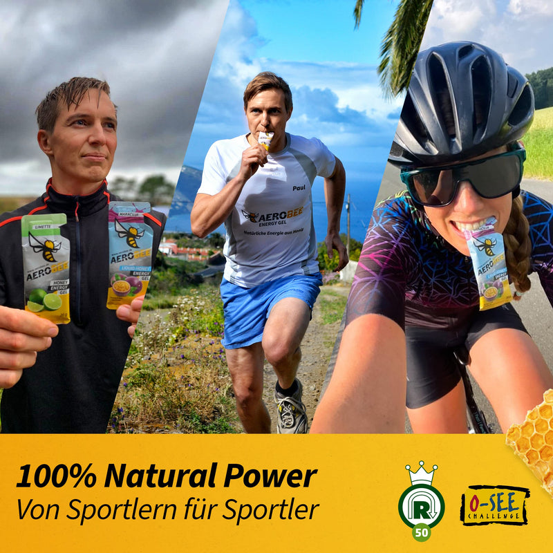 Aerobee Energy Gel Classic - Trial Pack 4 X 26 G [100% Natural Energy Gel Made Of Honey] Really Delicious Sports Gel For Endurance Sports, Energy Gel Running, Power Gel Sport, Sports Nutrition - NewNest Australia