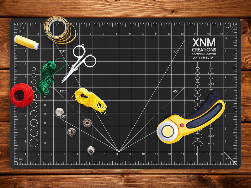 XNM Creations Premium Self Healing Cutting Mat - 12 Inches by 18 inches - A3 , 3 Layer Quality PVC Construction - Dual Sided, Imperial and Metric Grid Lines - Perfect for Cutting, Sewing, and Crafts 12 x 18 - NewNest Australia