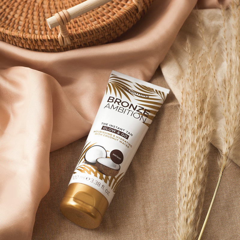 Creightons Bronze Ambition The Instant Tan Glow & Go (100ml) - Immediate, streak-free & natural looking tan enriched with coconut water to nourish & hydrate skin - NewNest Australia