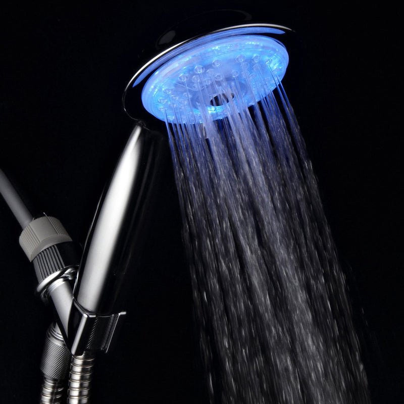 Luminex by PowerSpa 7-Color 4-Setting LED Handheld Shower Head with Air Jet LED Turbo Pressure-Boost Nozzle Technology. 7 vibrant LED colors change automatically every few seconds - NewNest Australia