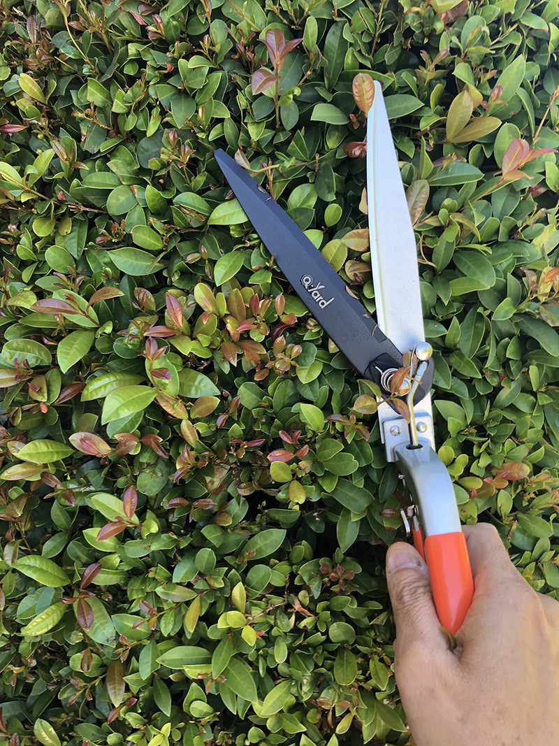 Q-yard QY-741F Flower Bed and Grass Shear - Extra Sharp Garden Hand Pruners, Easier Cutting, Comfortable Ergonomic, Less Effort - Gardening Scissors for Men & Women , Orange - NewNest Australia