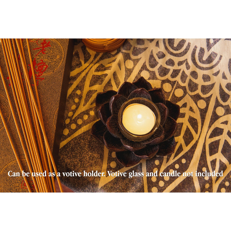 NewNest Australia - Lotus Incense Burner and Votive T-Light Candle Holder Meditation Flower Buddha 1 Bronze 