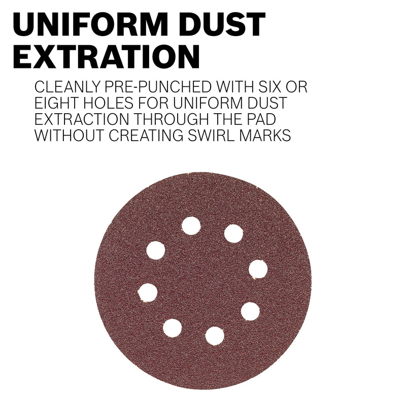 Bosch SR6R060 5-Piece 60 Grit 6 In. 6 Hole Hook-And-Loop Sanding Discs - NewNest Australia