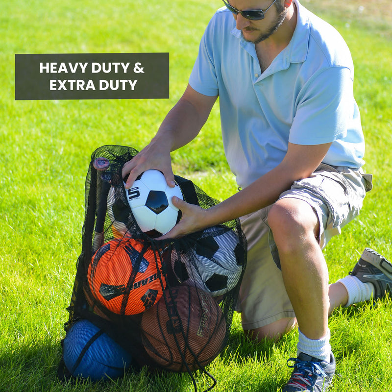 Soccer Ball Bag - Sports Equipment Bag, Mesh Laundry Bag, Beach Bag or Snorkel Gear Bag with Shoulder Strap - Extra Large 30 Inches X 40 Inches Commercial Grade Mesh - Perfect for Equipment Storage, Soccer Balls, Scuba Gear, Beach Toys, Basketball Bag ... - NewNest Australia