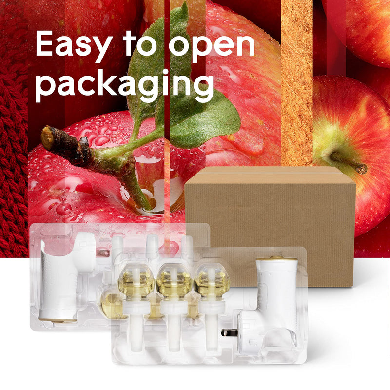 Glade PlugIns Refills Air Freshener Starter Kit, Scented and Essential Oils for Home and Bathroom, Apple Cinnamon, 4.02 Fl Oz, 2 Warmers + 6 Refills - NewNest Australia