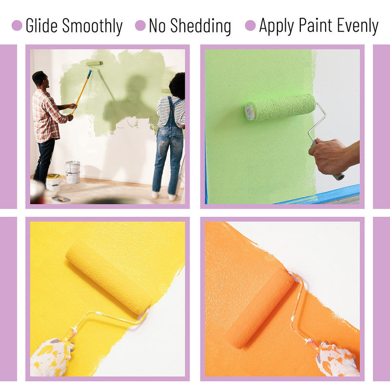 Bates- Paint Roller Covers, 9" Roller Covers, Pack of 5, Covers for Paint Rollers, Naps for Paint Roller Brush, Roller Naps, House Painting Supplies, Nap for Roller Frame, Covers for Paint Roller Kit - NewNest Australia