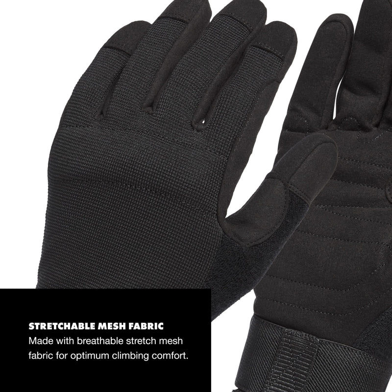 Black Diamond Crag Full-Finger Rock Climbing Gloves for Belaying Black Large - NewNest Australia