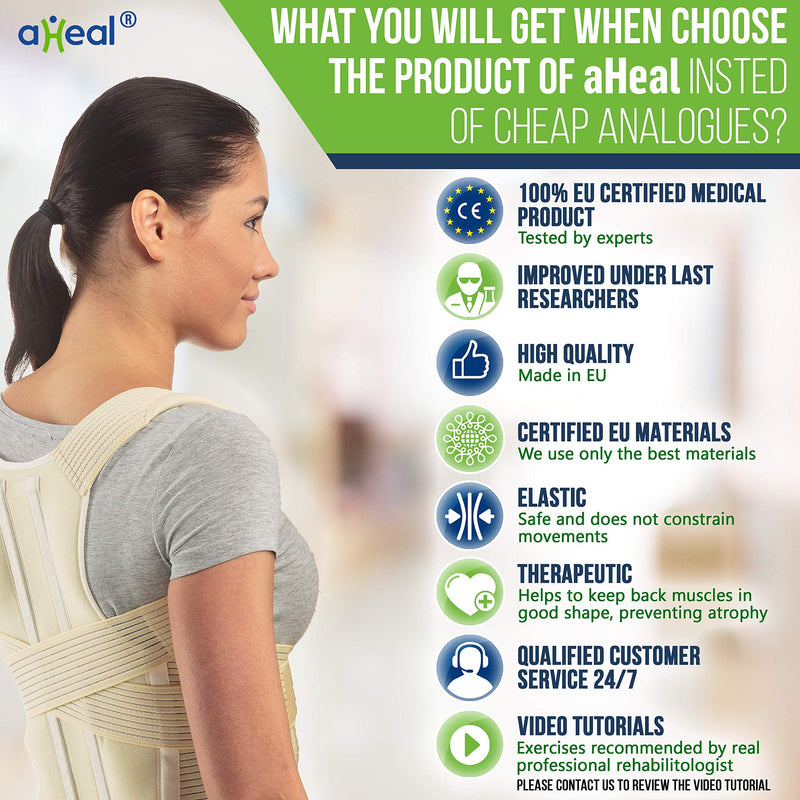 Aheal Back Support Belt | Back Straightener For Men And Women | Posture Correction Back | Back Extensors | Relief From Back Pain | Adjustable Back Strap | Size 1 Skin 69-78 Cm (Pack Of 1) - NewNest Australia