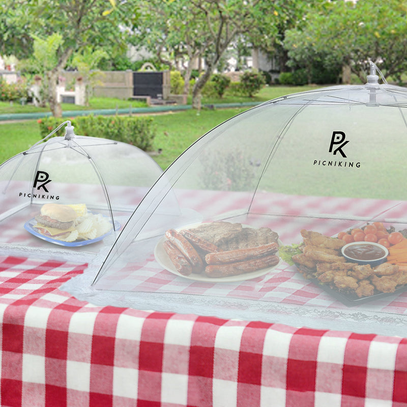 NewNest Australia - (3 Pack) PicniKing Food Tents/Food Covers for Outdoors | 1 XL (49x27x17) & 2 Standard (17x17x12) | Fine Mesh Screen | Upgraded Rods | Double Layer Skirt | Guaranteed Bug Protection 