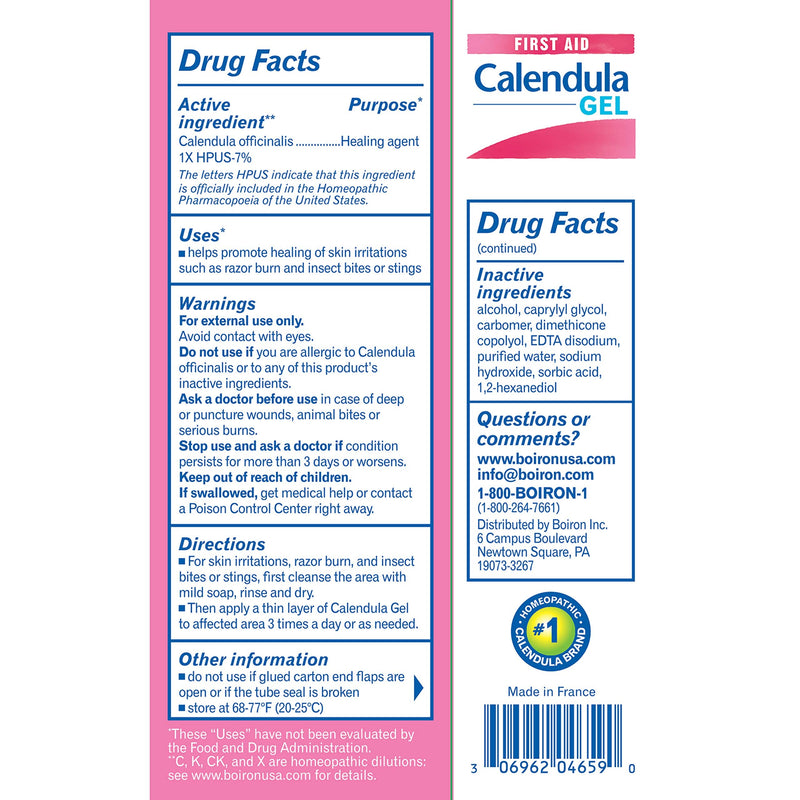 Boiron Calendula Gel, 2.6 Ounce, Topical First Aid Gel - NewNest Australia