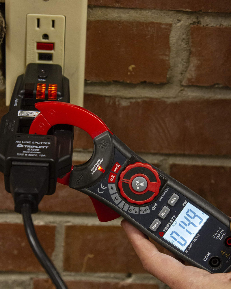 Triplett AC Line Splitter and GFCI Outlet/Receptacle Tester with 5 Visual Indicators (ET200) - NewNest Australia