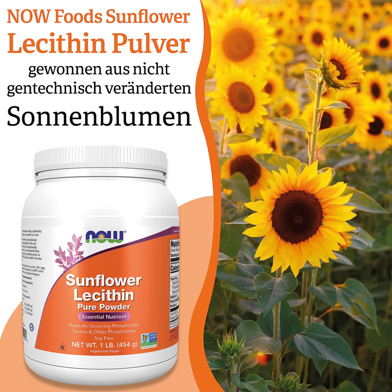 Now Foods, Sunflower Lecithin, Pure Vegan Powder, 454 g, Laboratory Tested, Gluten Free, Soy Free, Vegetarian - NewNest Australia
