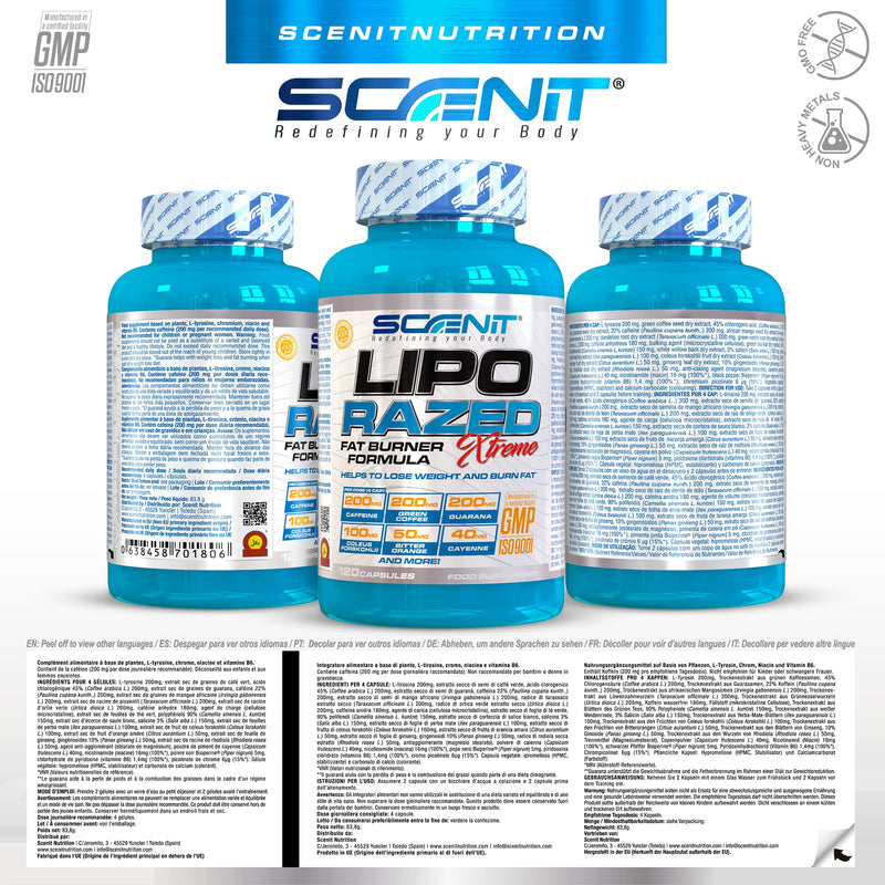Fat Burner - Lipo Razed Xtreme - Thermogenic And Slimming Action - With 19 Active Ingredients That Contribute To Fat Burner And Help With Weight Loss - Contributes To A Fat Burner - NewNest Australia