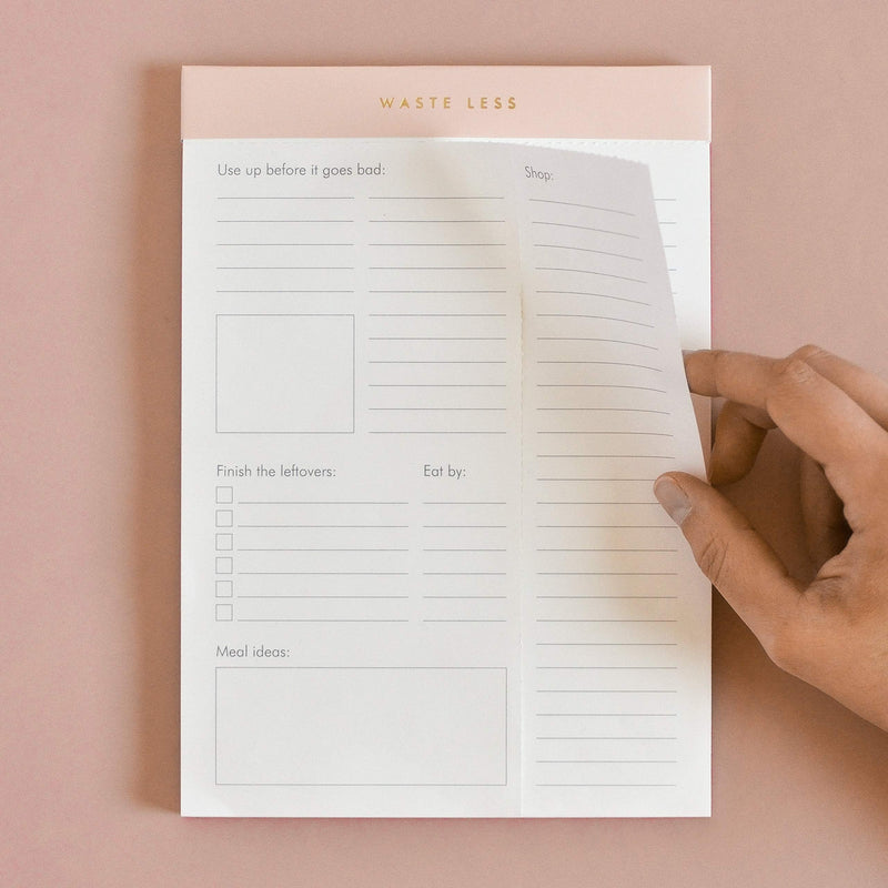 Waste Less - Track Perishables - Reduce Food Waste. Magnetic Meal Planner Pad & Grocery List, 52 Tear-Off Pages (8 x 6 in) Peach Pink - NewNest Australia