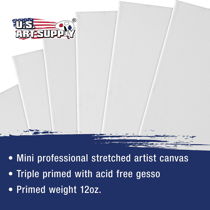 US Art Supply 4" x 6" Mini Professional Primed Stretched Canvas (1-Pack of 12-Mini Canvases) - NewNest Australia