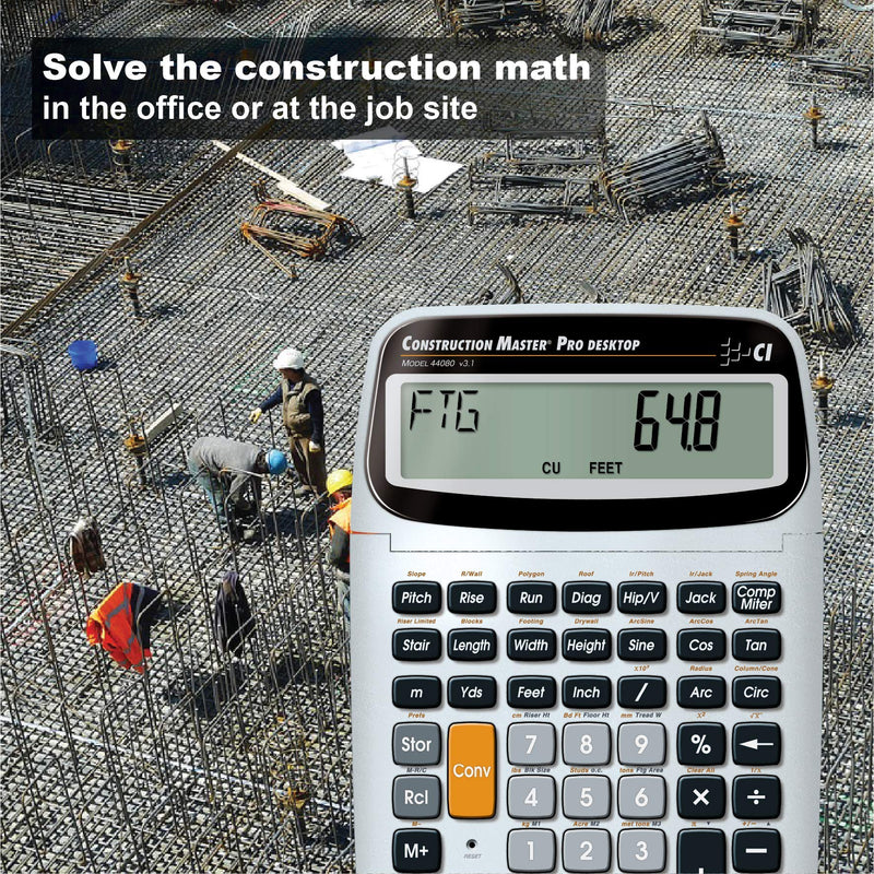 Calculated Industries 44080 Construction Master Pro-Desktop Advanced Construction Math Feet-Inch-Fraction Calculator with Trig Tool for Architects, Estimators, Contractors, Builders and Remodelers Pack of 1 - NewNest Australia