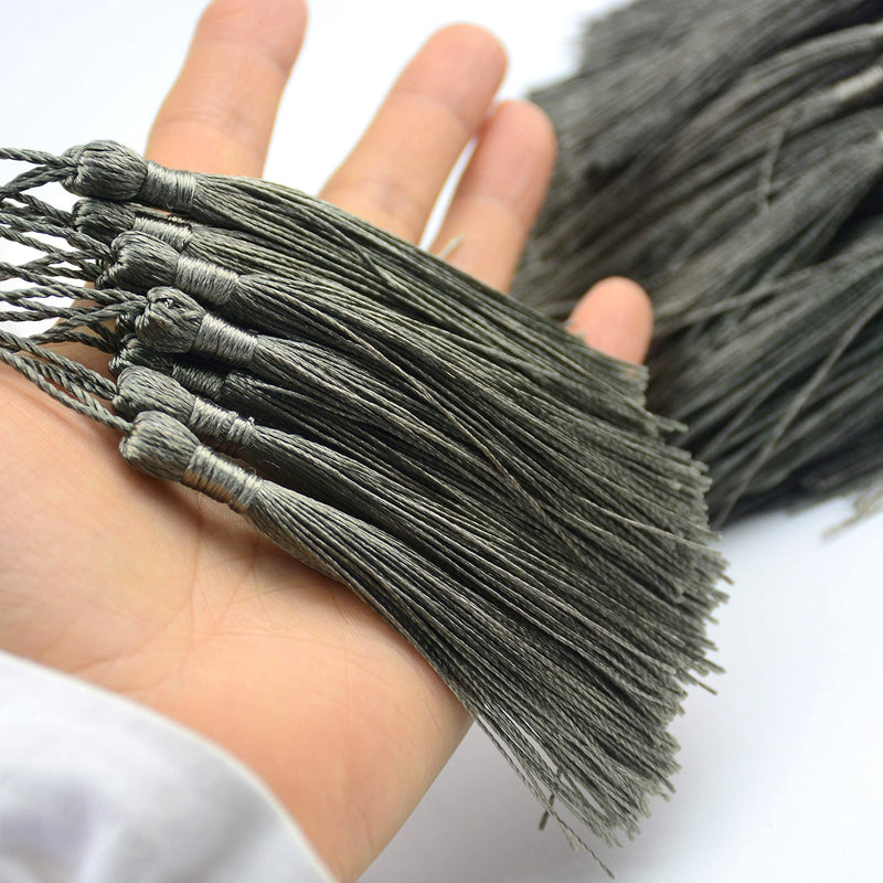 100pcs 13cm/5 Inch Silky Floss Bookmark Tassels with 2-Inch Cord Loop and Small Chinese Knot for Jewelry Making, Souvenir, Bookmarks, DIY Craft Accessory (#27) #27 - NewNest Australia