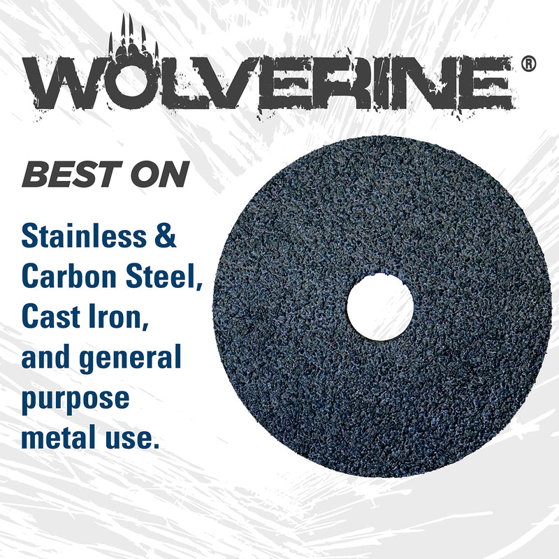 Weiler 62005 Wolverine Zirconia Alumina Resin Fiber Sanding & Grinding Disc, 4-1/2" Diameter, 60 Grit, 7/8" Arbor Hole (Pack of 25) - NewNest Australia