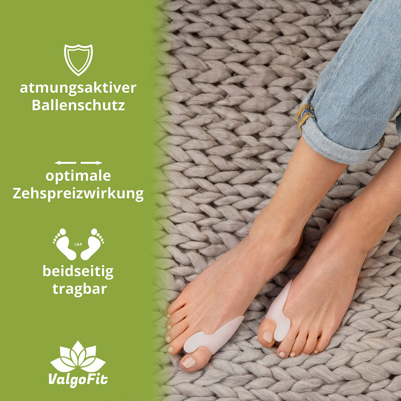 ValgoFit® silicone toe spreader - [8x] - transparent - hallux valgus correction - optimal spread and natural alignment of the toes - bunion correction including training band and eBook - NewNest Australia