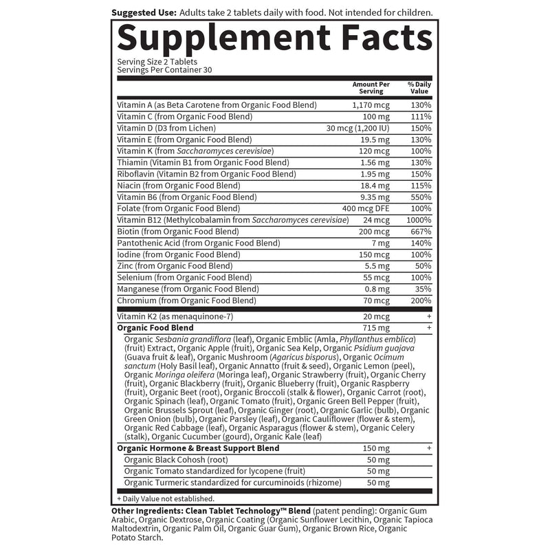 Garden of Life mykind Organics Vitamins for Women 40+, Womens Multi 40+, Vegan Over 40, Hormone & Breast Health Support Blend, Whole Food Womens Multivitamin, 60 Tablets 60 Count (Pack of 1) - NewNest Australia