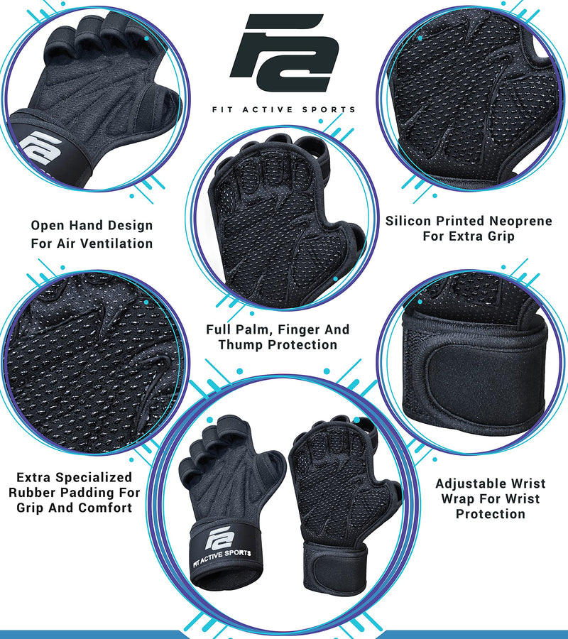 New Ventilated Weight Lifting Workout Gloves with Built-in Wrist Wraps for Men and Women - Great for Gym Fitness, Cross Training, Hand Support & Weightlifting. Small - NewNest Australia