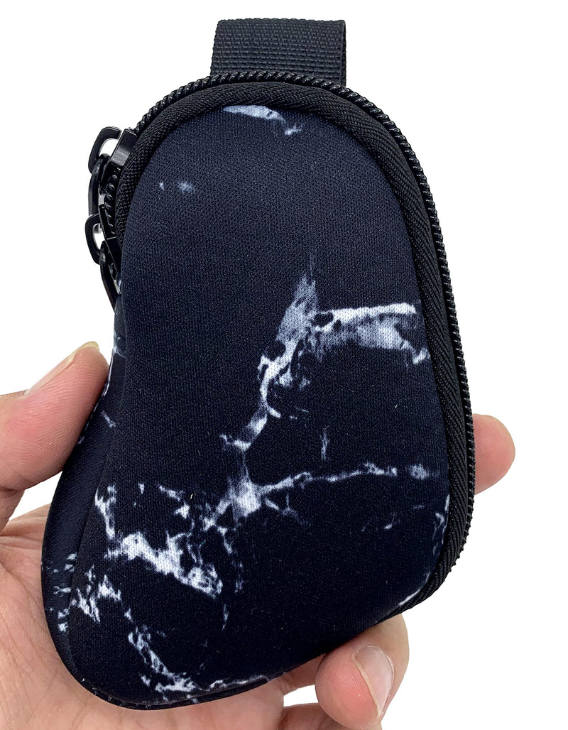 Spacmirrors Asthma Inhaler Holder Neoprene Protective Portable Carrying Bag Travel Inhaler Mini Case Sleeve for L-Shaped Inhaler, Inhaler Not Included (Marble Black) Marble Black - NewNest Australia