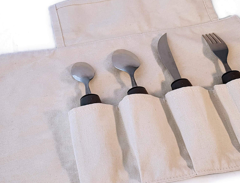 BunMo Adaptive Utensils for Elderly/Arthritis/Weak Hand Grip & Handicapped - Convenient Travel Pouch - NewNest Australia