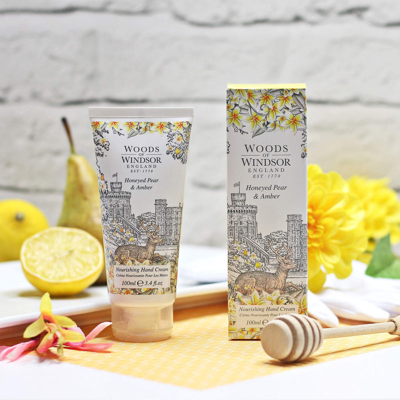 Woods of Windsor Honeyed Pear & Amber Nourishing Hand Cream for her, Ivory - NewNest Australia