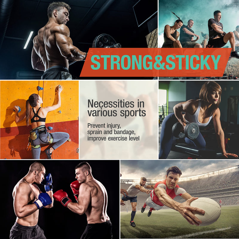 (3 Pack) White Athletic Sports Tape, Very Strong Easy Tear No Sticky Residue Tape for Athlete & Sport Trainers & First Aid Injury Wrap,Suitable for Bats,Tennis,Gymnastics & Boxing（1.5in X 35ft） - NewNest Australia