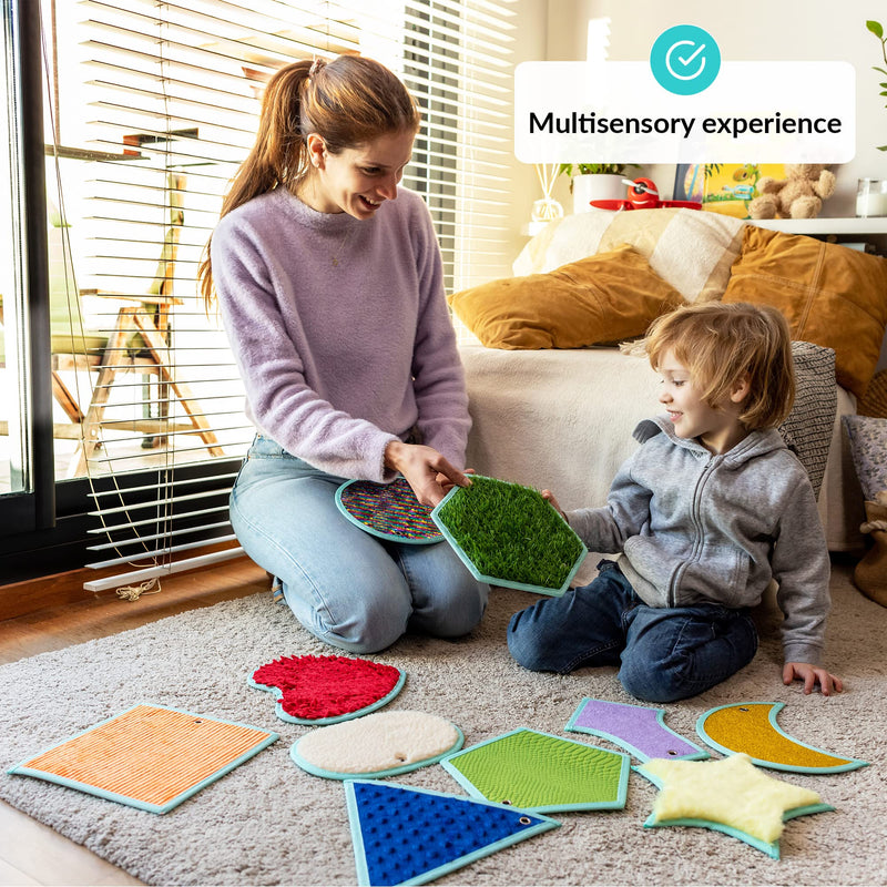 Sensory Mats for Autistic Children | Sensory Tiles for Kids | Sensory Wall Panel | Multi-Sensory Exploration | Sensory Toys | Sensory Room Equipment | Sensory Disorder Toys for Tactile Play Shapes - NewNest Australia