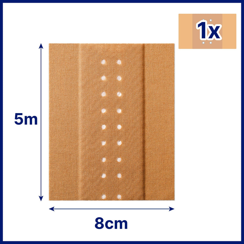 Hansaplast Classic plaster (5 m x 8 cm), cuttable wound plaster with extra strong adhesive power, flexible and breathable bandage material 1 piece (pack of 1) 5m x 8cm - NewNest Australia